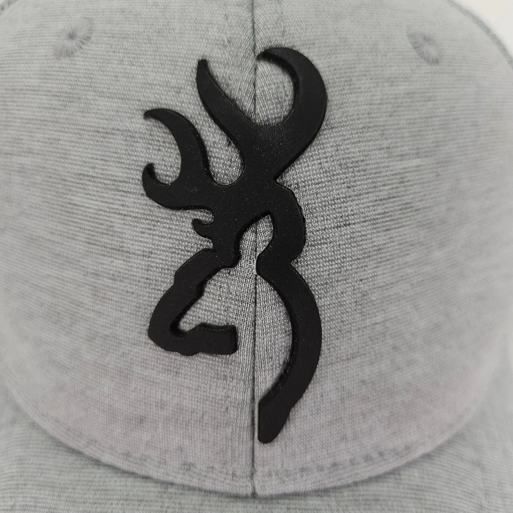Browning Trucker Hat Mens OSFM Gray Y2K Buckmark Logo Snapback Mesh Cap Skate